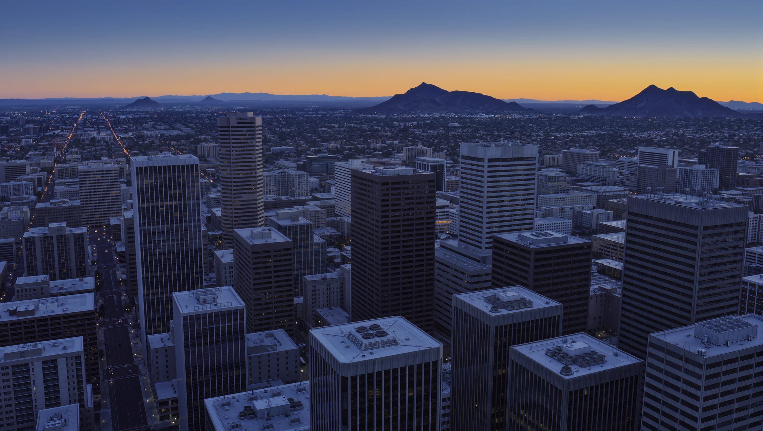 Phoenix skyline at dusk — serving Gilbert, AZ