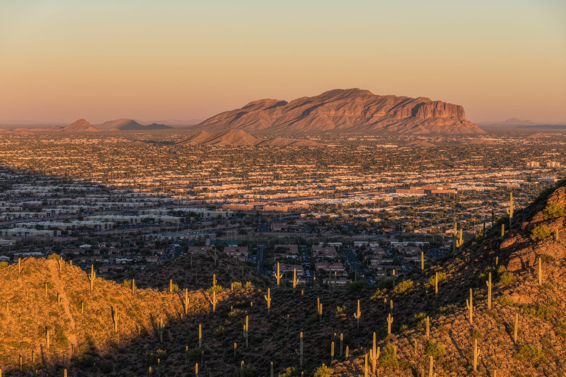 Aerial view of the Phoenix metro valley — serving Apache Junction, AZ