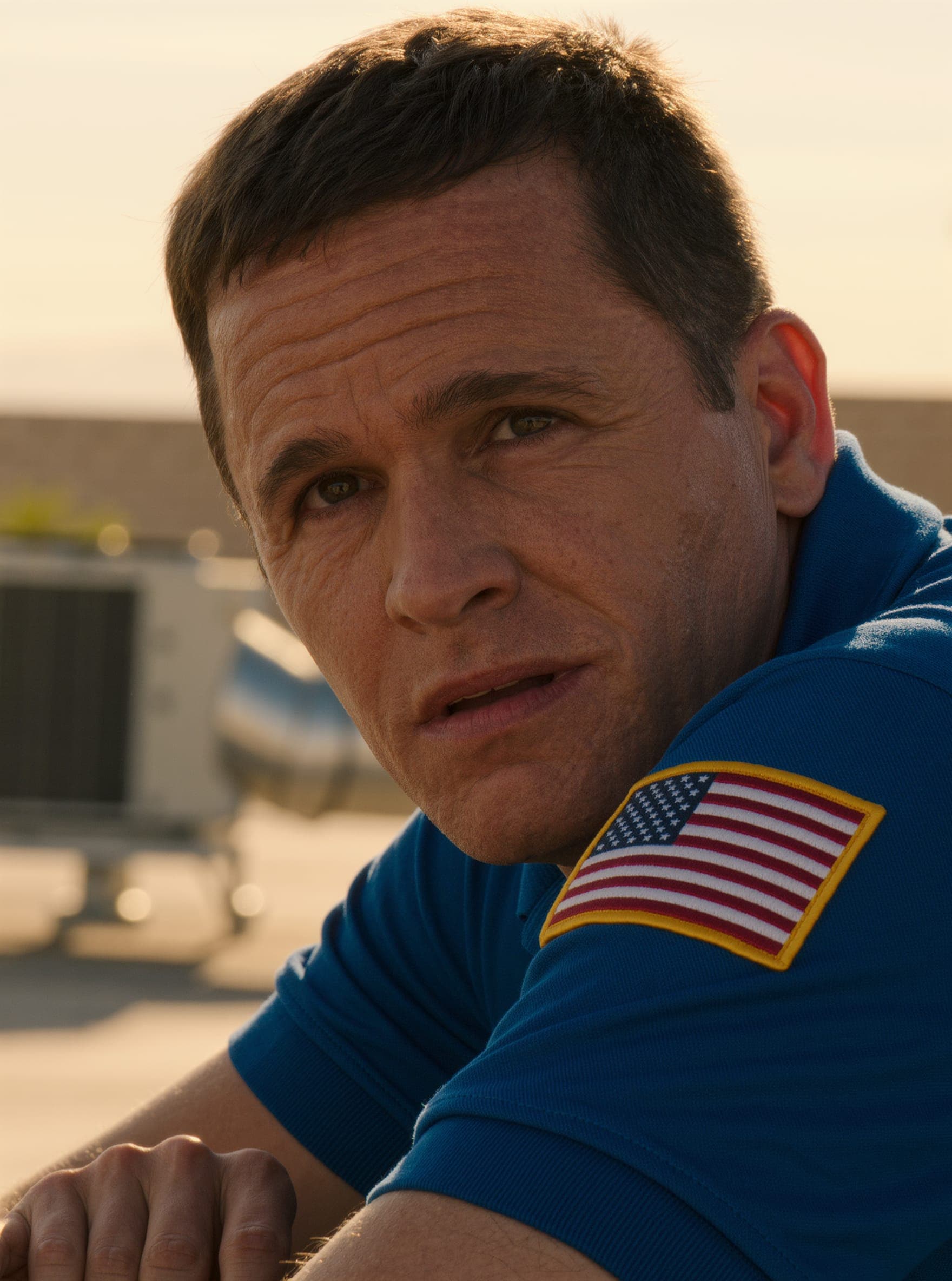 American flag patch on a Bleuwave technician's uniform